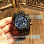 Copy Audemars Piguet Royal Oak Blue Chronograph Dial Black Diamond Watch